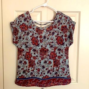 Pink Rose floral blouse top